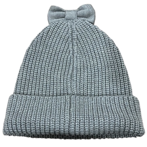 Kate Spade Knit Beanie Winter Hat With Bow NEW WITH TAGS Gray Knit Winter Hat - Picture 1 of 7